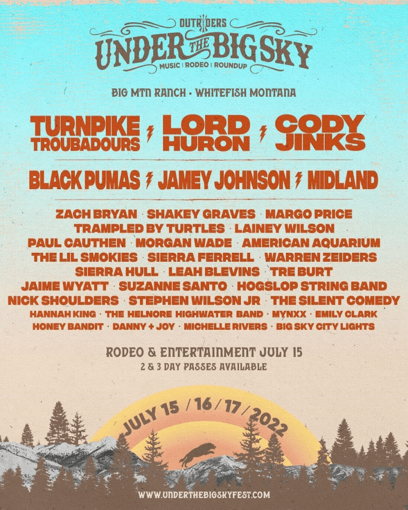 under the big sky fest 2022 lineup poster