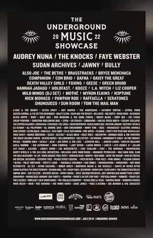 Underground Music Showcase 2022 Lineup poster image