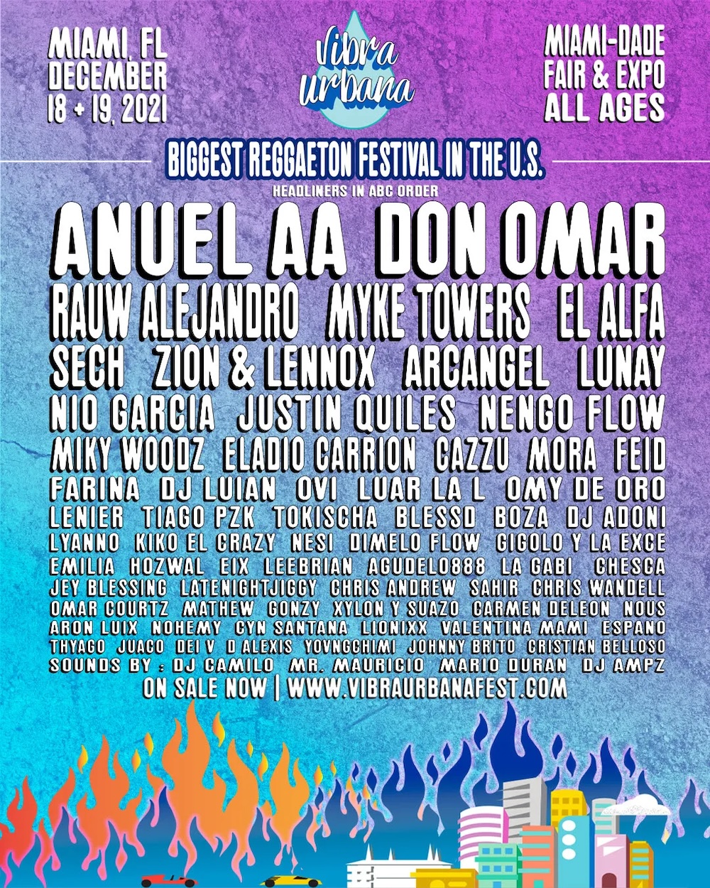 Vibra Urbana Miami 2021 lineup poster