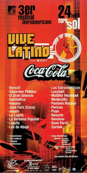 Vive Latino 2001 Lineup poster image