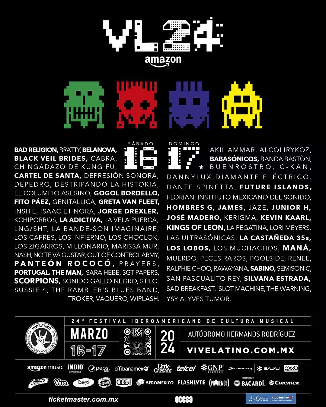 Vive Latino 2024 Lineup Grooveist   Vive Latino 2024 Lineup Poster 