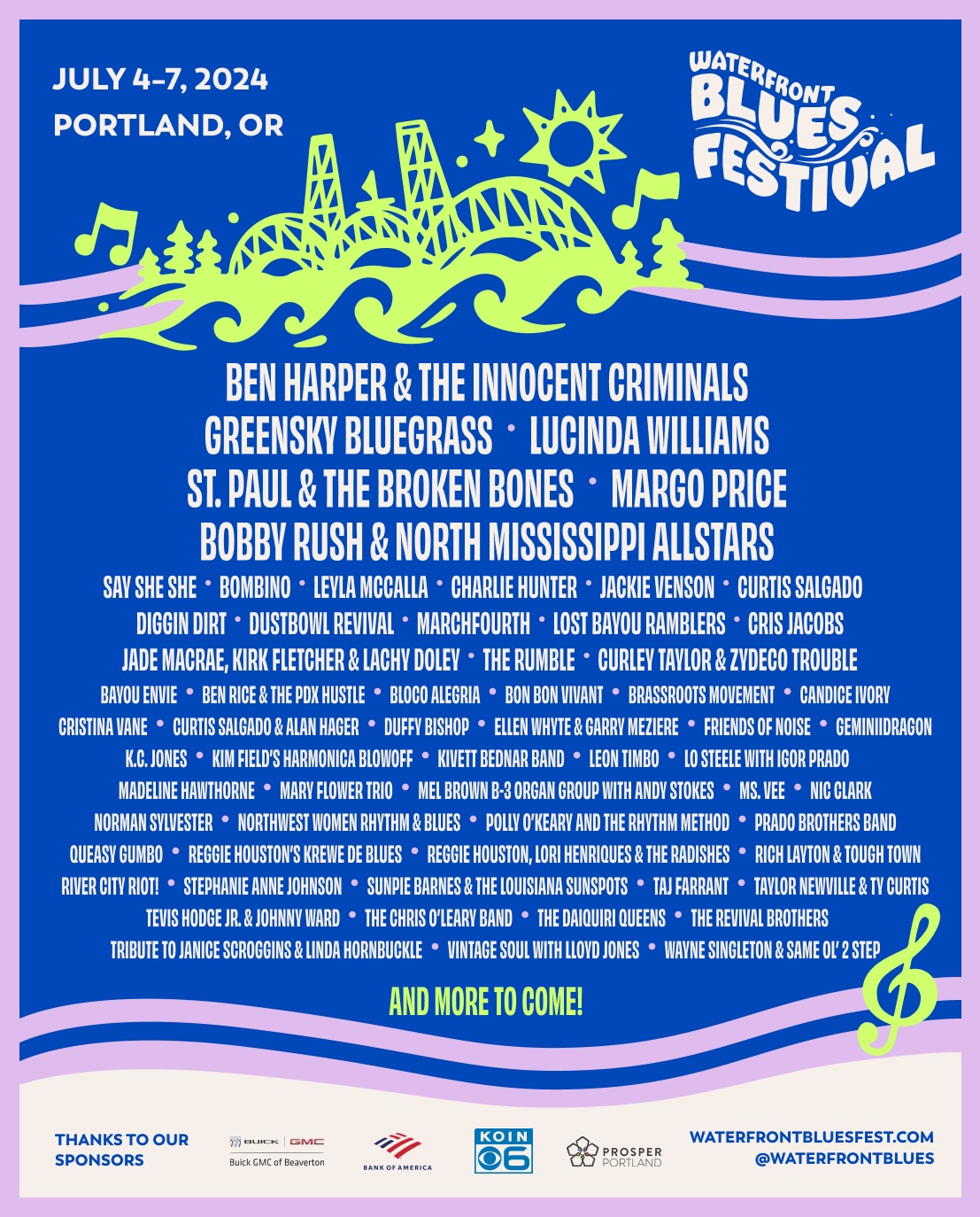 Waterfront Blues Festival 2024 Lineup Grooveist