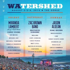 Watershed Festival 2019 Lineup poster image