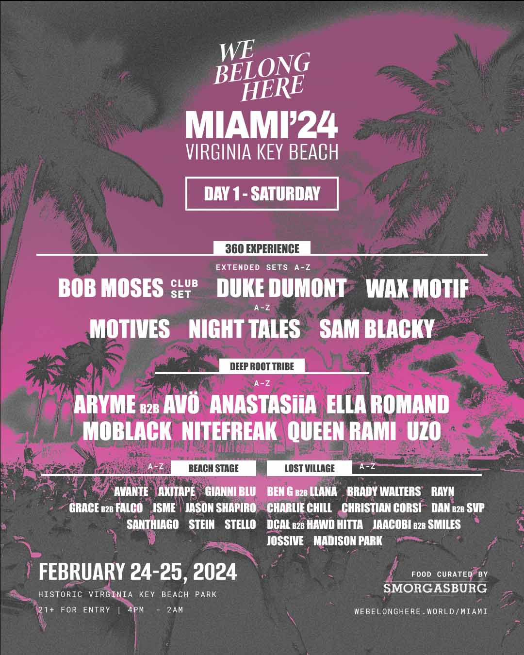 We Belong Here Announces 2024 Phase 1 Lineup Grooveist   We Belong Here Miami 2024 Schedule 1 