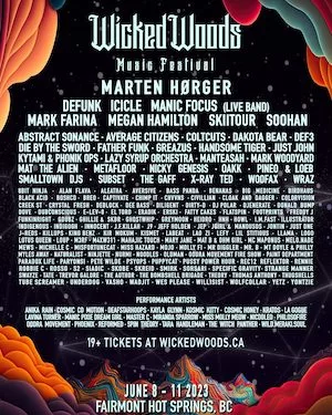 Wicked Woods Music Festival 2023 Lineup poster image