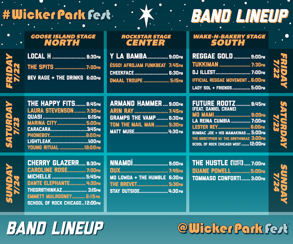 wicker park fest 2022 daily lineup