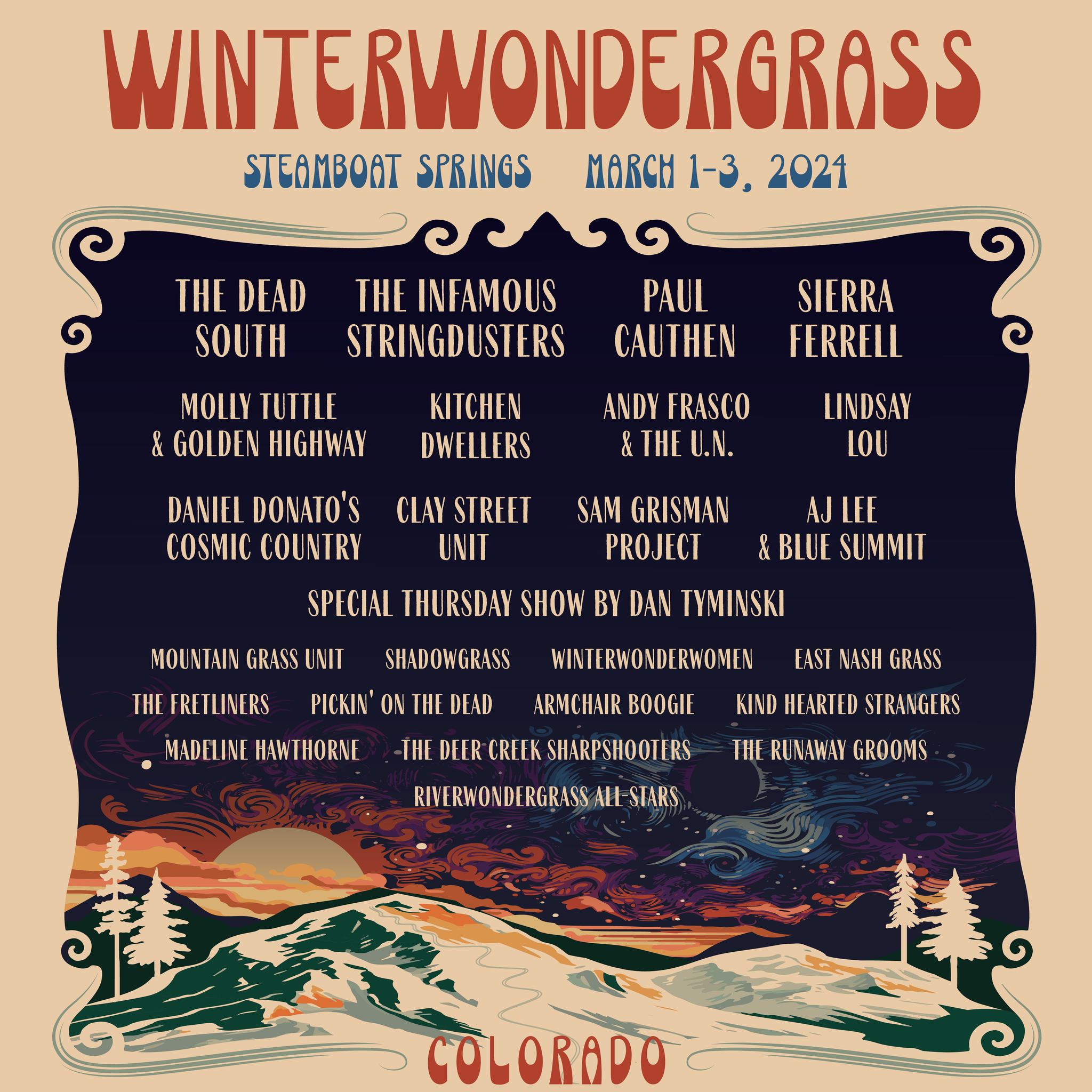 WinterWonderGrass Steamboat lineup poster