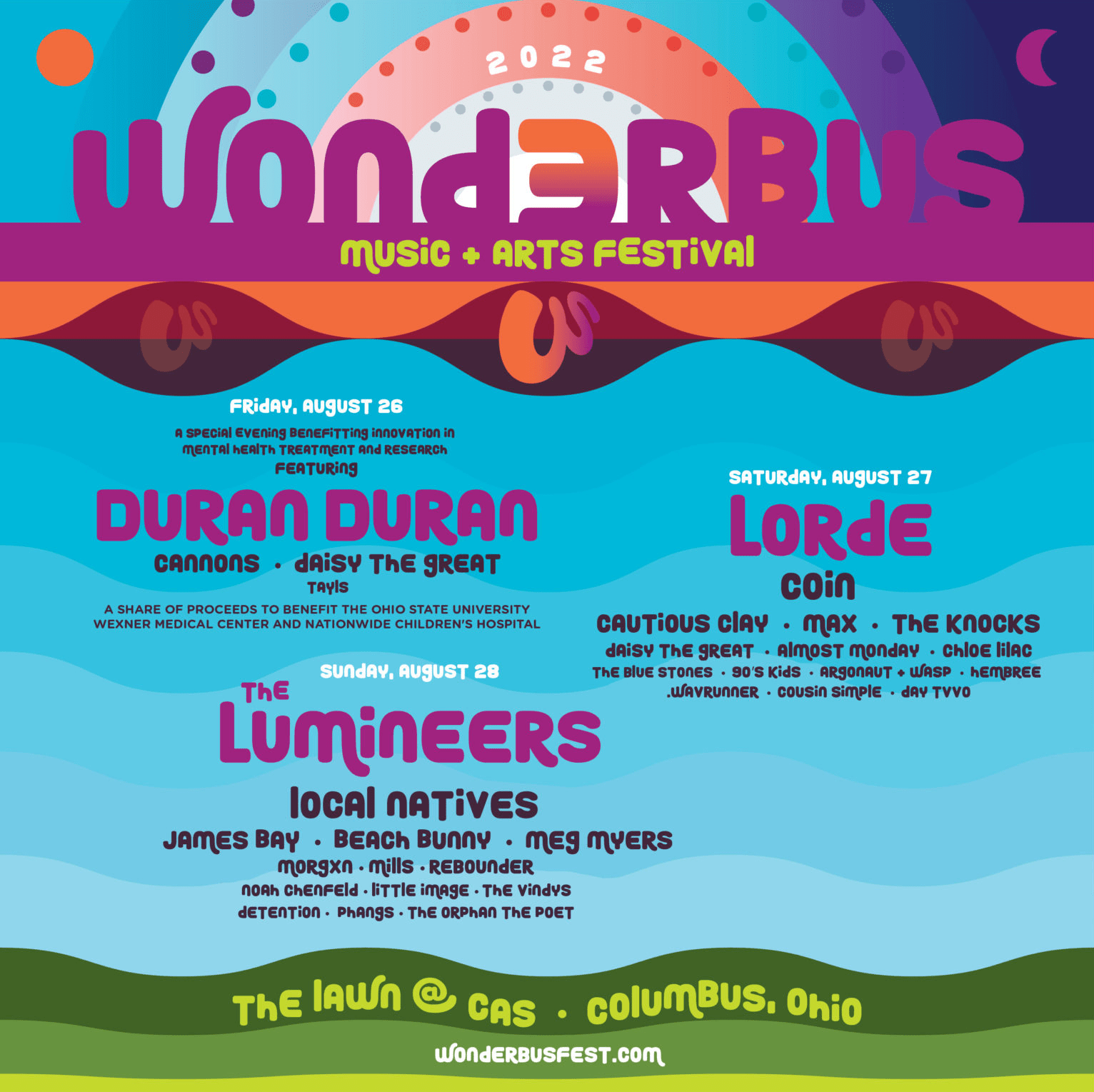 WonderBus Music & Arts Festival 2022 lineup poster