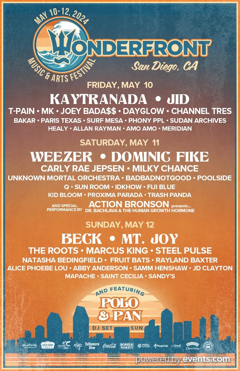 Wonderfront Music & Arts Festival lineup poster