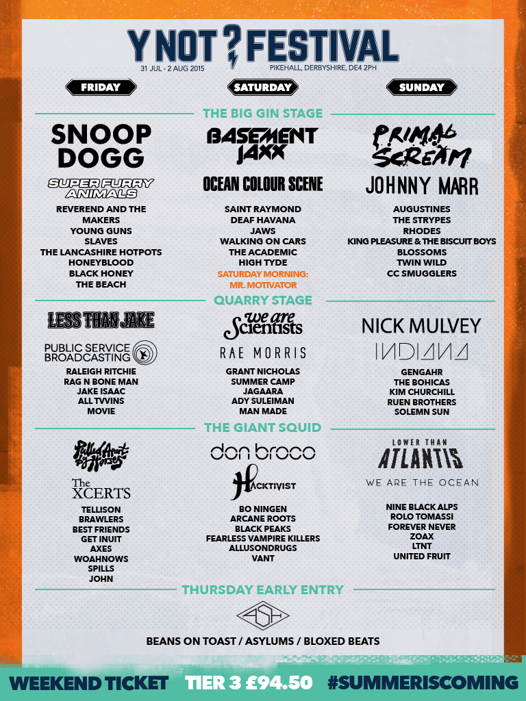 Y Not Festival 2015 Lineup Grooveist